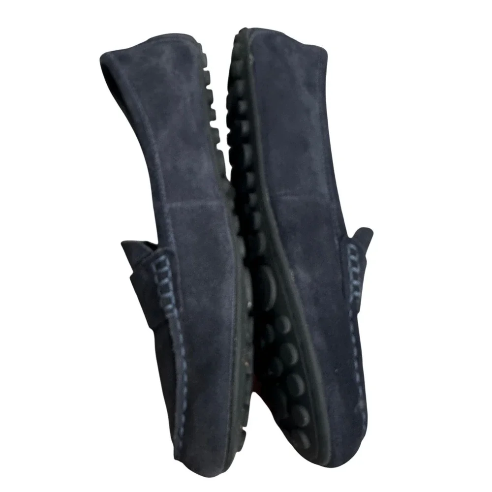 BORN Suede Driving Mocs Women's Size 9.5 Navy Blue‎ Penny Loafers Flats Finley